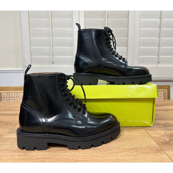 Ted Baker London Mascy Ankle Boots Black Buttery Leather Size 6 NIB Utilitarian - Picture 2 of 15
